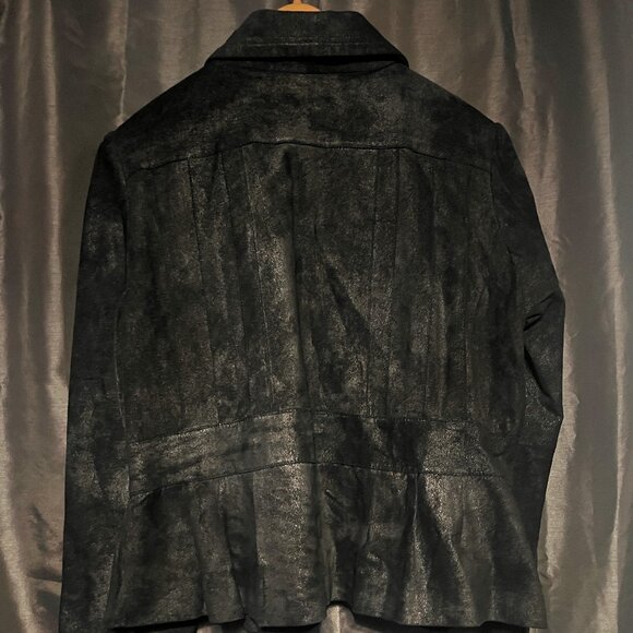 Joseph Israel Suede Black Metallic Jacket Size Large - Picture 2 of 4